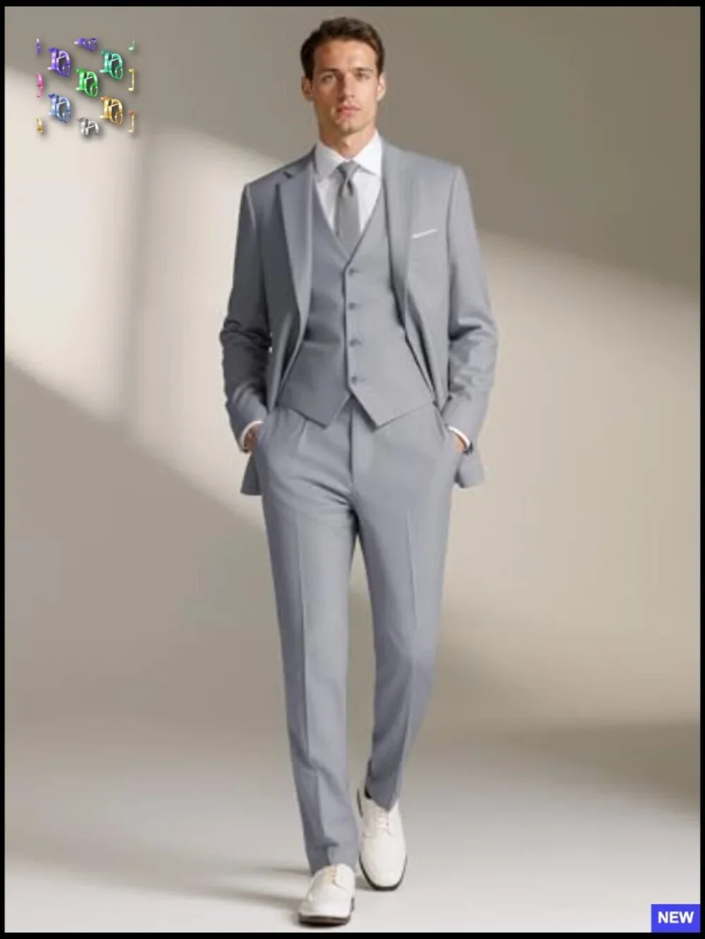 Slim Fit Three Piece Suit Set Elegant Classic Tuxedo for Wedding Business